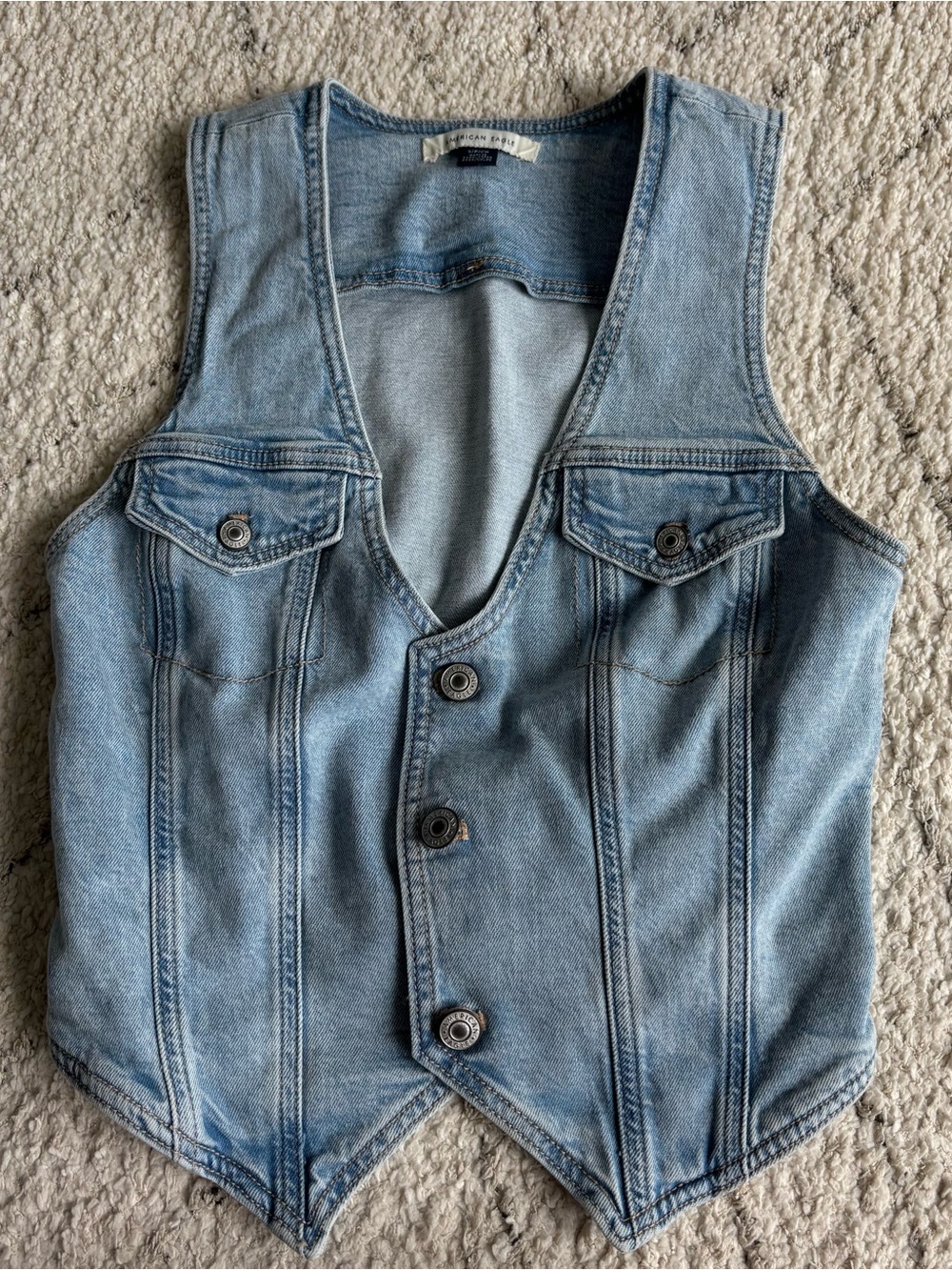 AE Light Blue Denim Vest Top